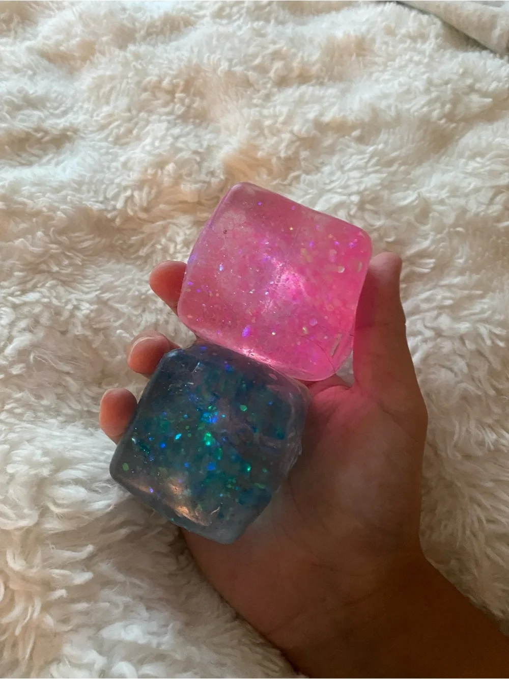 Glitter Needoh dupe Sensory Squishy Toy Set - Blue & Pink